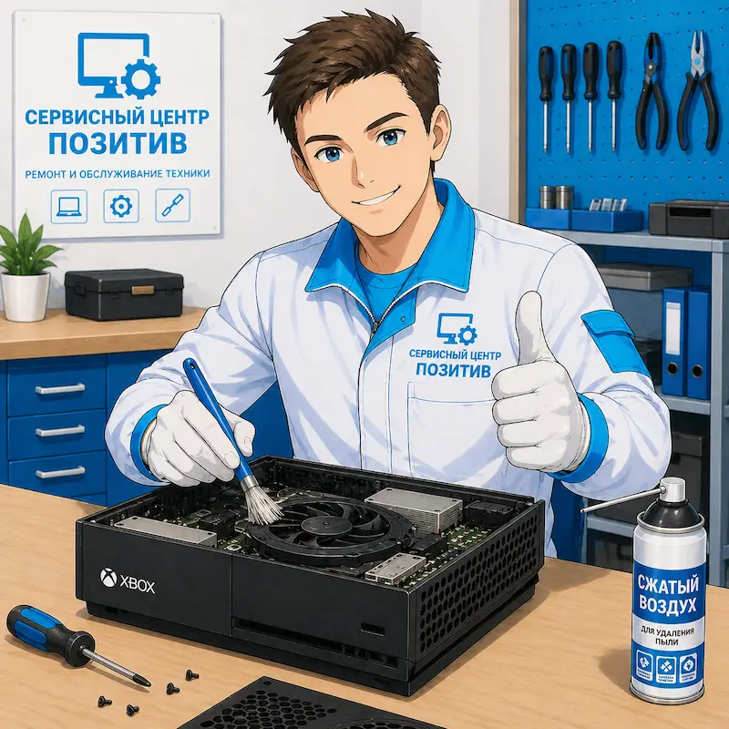 Чистка игровой приставки от пыли в Череповце | Замена термопасты